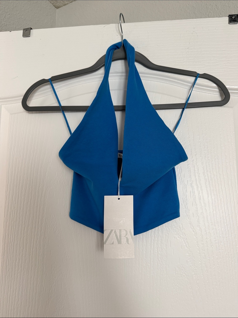 ZARA Cobalt Blue Halter Cropped Camisole